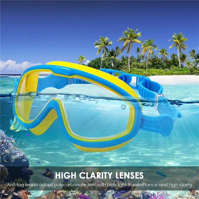 Big Frame Kids Swim Goggles Anti Fog Wide View Swimming Gear for Boys Girls Children Glasses for Swimming Pool
