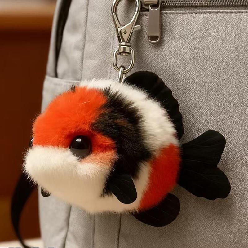 Glücklicher Koi-Fisch Geschenk für beste Freundin: Niedlicher Plüsch-Koi-Fisch-Schlüsselanhänger/Rucksack-Ornament