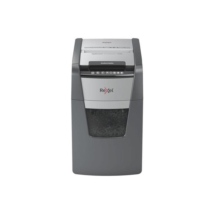 Destructeur de documents - rexel - auto+ 150m - coupe micro - capacité 150 feuilles - corbeille 44l