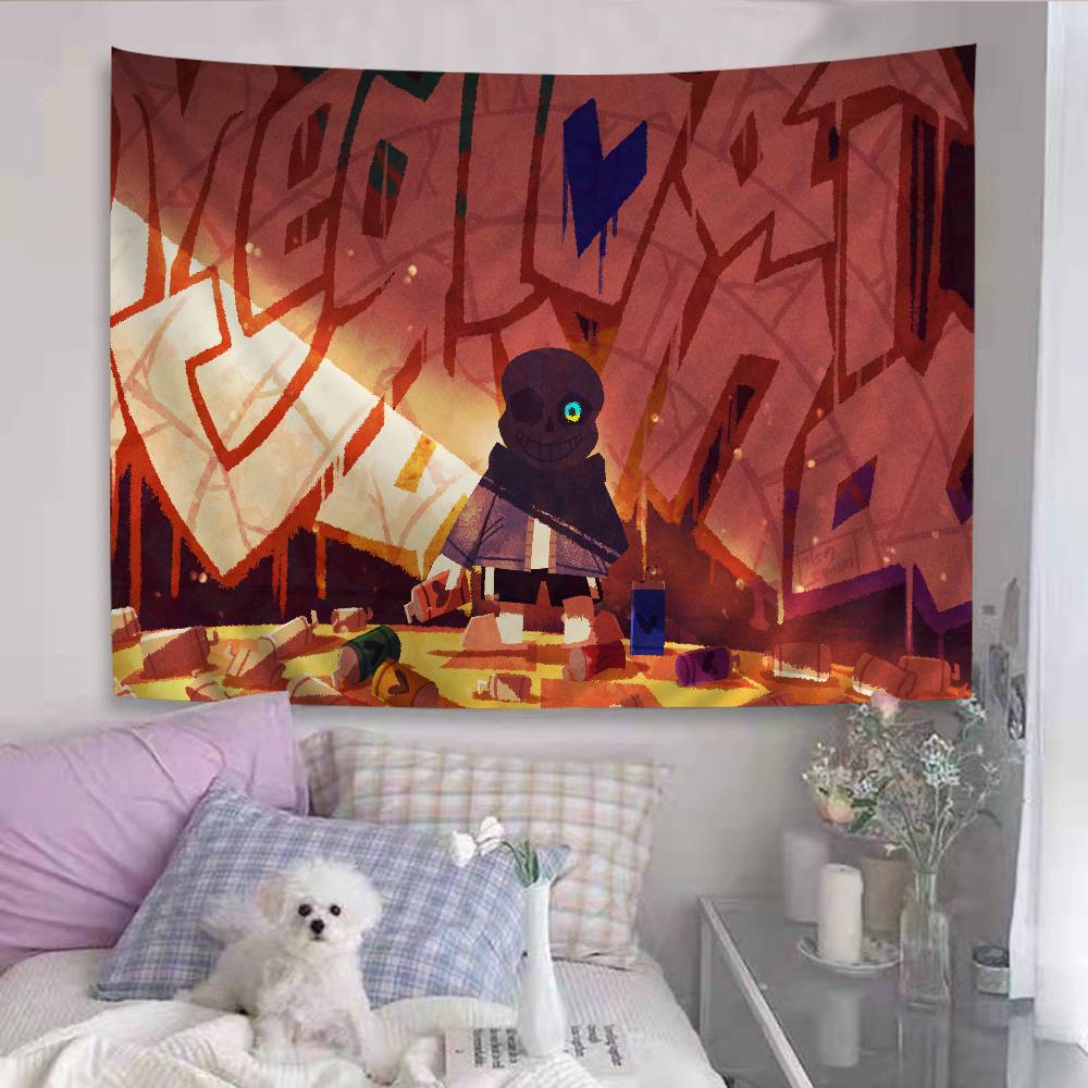 Undertale Barevná tapiserie na zeď Hippie Květinové koberce na zeď Dekorace do koleje Nástěnné umění Dekor