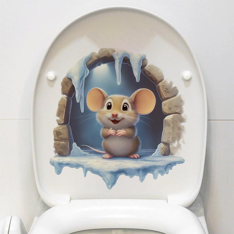 Creative Hamster Break-the-Wall Removable Self-Adhesive Decorative Sticker