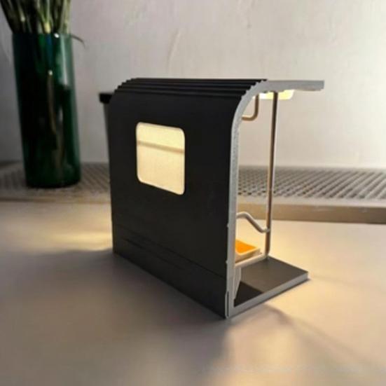 New York Train Lamp Retro LED Ambient Light with Hidden Button 3D Printed Desktop Night Light for Shelf Nightstand Decor