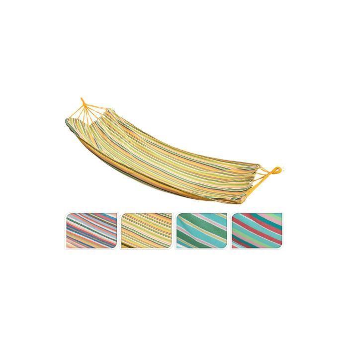 Hamac Coton Et Polyester 100x200cm - GENERIQUE - Blanc - Pour Adulte - Comprend Le Sac De Transport