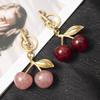 Exquisite Vintage Cherry Bag Pendant - High-End Red & Pink Decoration Keyring Charm