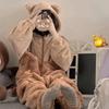 Cute Cartoon Fleece Pyjama Flannel Robes Women High Quality Onesie Adults Animal Pajamas Set Women Men Warm Winter Bear Sleepwear