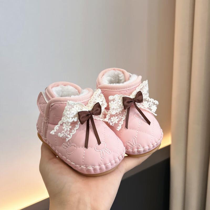 Winter Weiche Sohle Baby Lauflernschuhe: 0-12 Monate, Baumwollschuhe für Mädchen