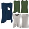 Womens Maternity Nursing Wrap Cap Sleeveless Double Layer Blouse T Shirt Top