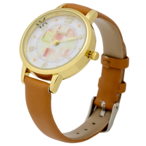 Fieldwork Women's Analog Watch with Water-Resistant Leather Strap, Brown, YM105-5