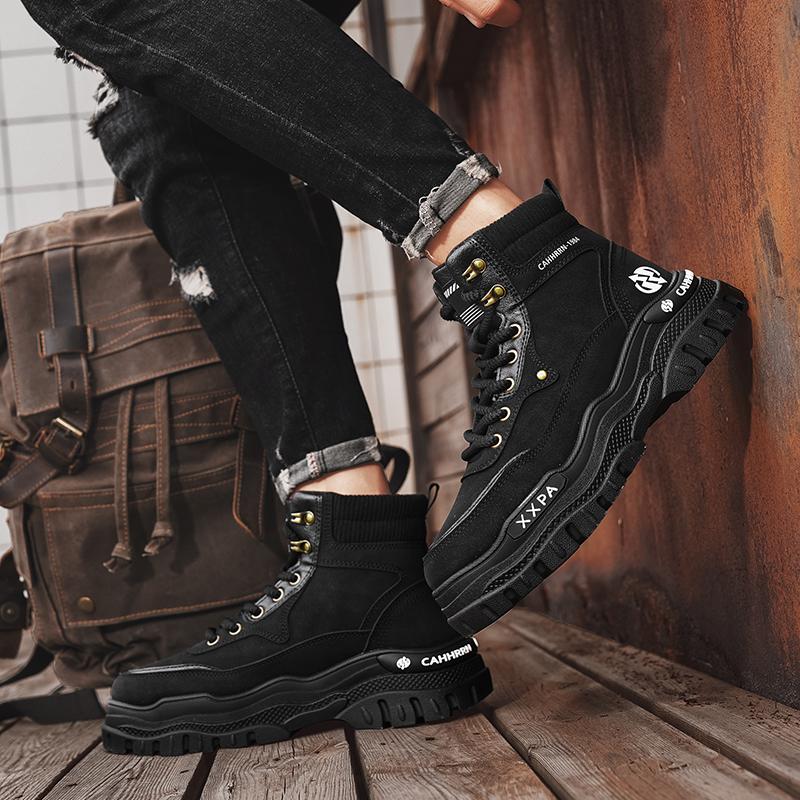 Fashion CYYTL Mens Boots Ankle Winter Casual Shoes Leather Cowboy Combat Tactical Motorcycle Chelsea Work Outdoor Hiking Designer Luxury