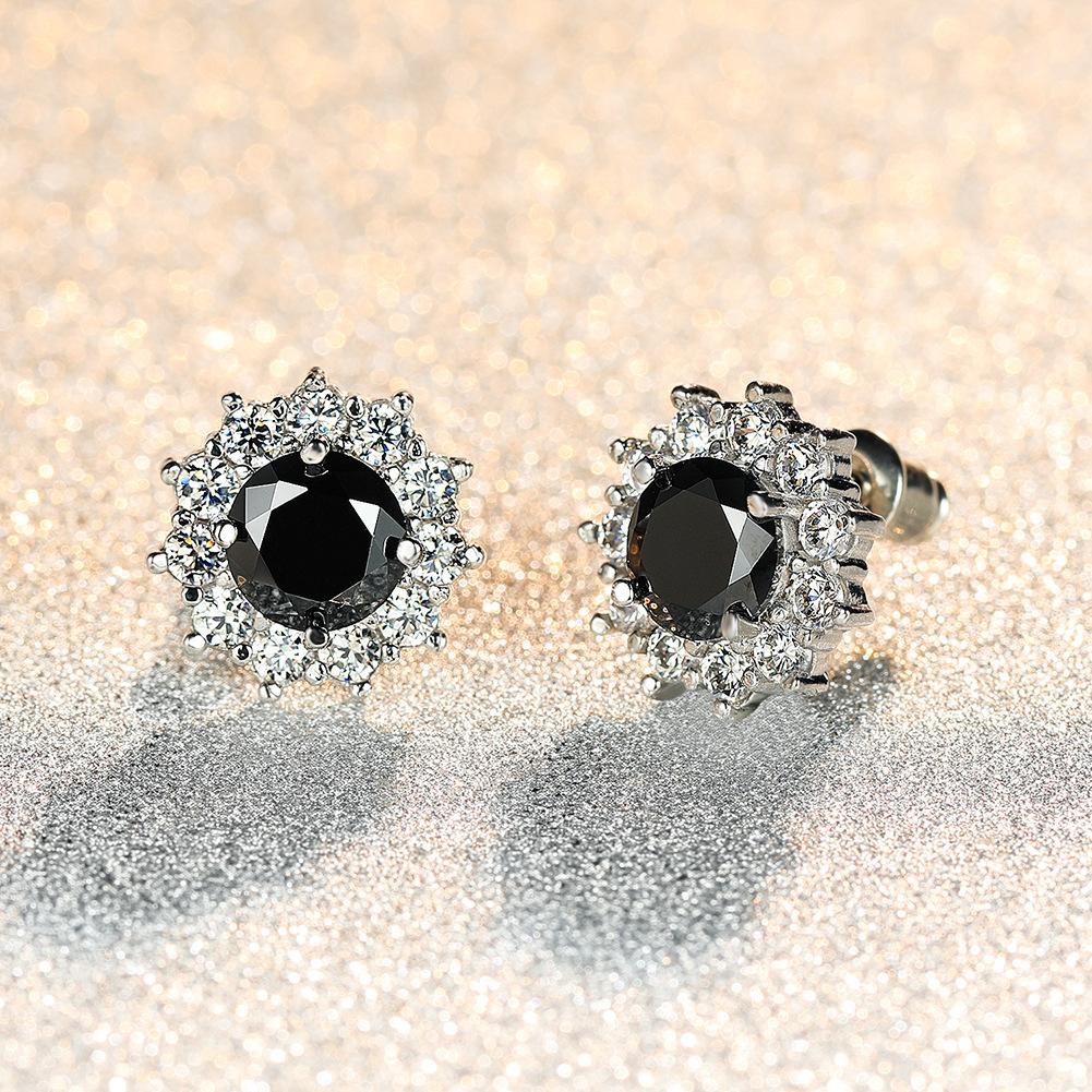 Accessories, white gold round diamond sunflower stud earrings ol earrings