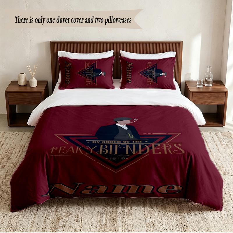 Peaky Blinderes Personalized Custom Name 3‑Piece Bedding Set Soft Duvet Cover Set For Bedroom Home Decor