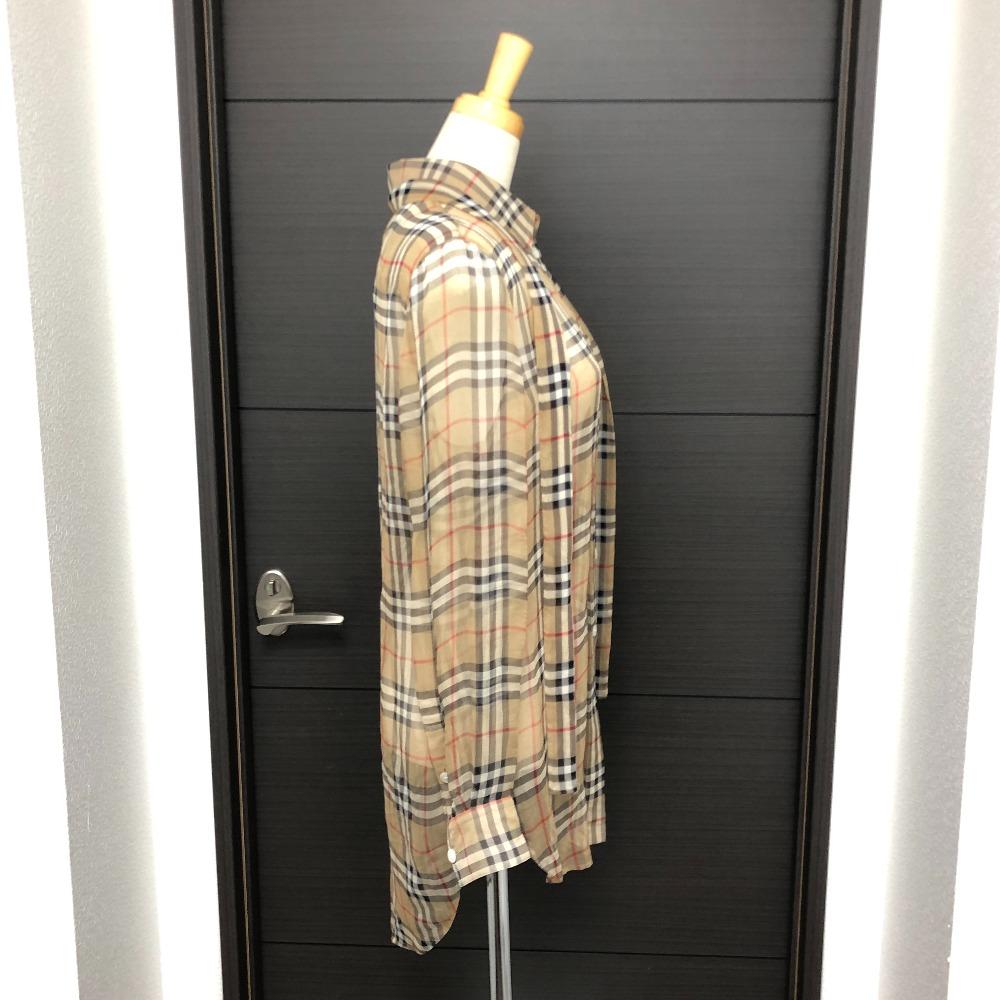 BURBERRY Check pattern see-through Blouse Shirt Long sleeve shirt