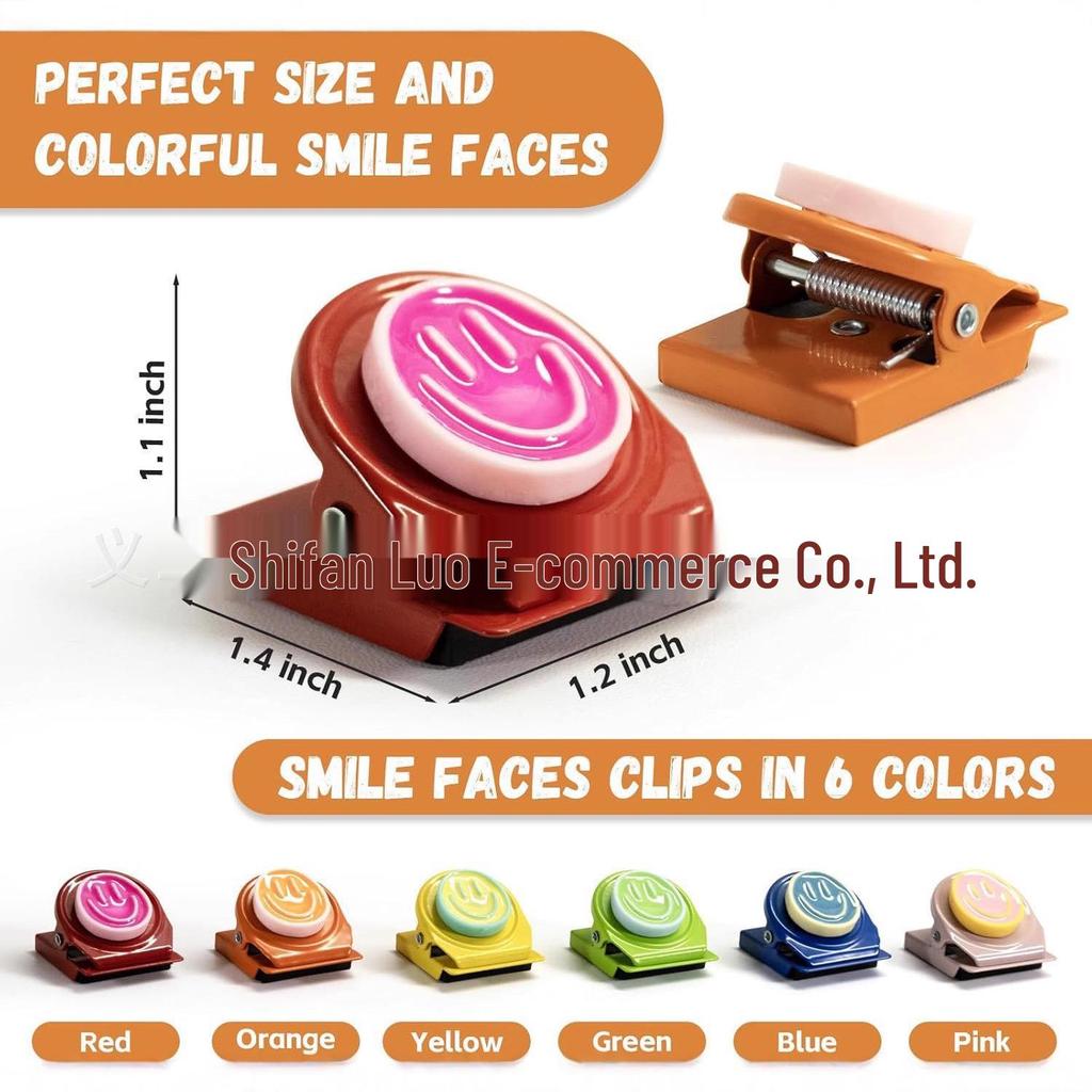 Colorful Smiley Magnetic Clips for Whiteboards and Office Stickers