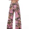 Retro American Street Style Airplane Buckle Scimitar Jeans
