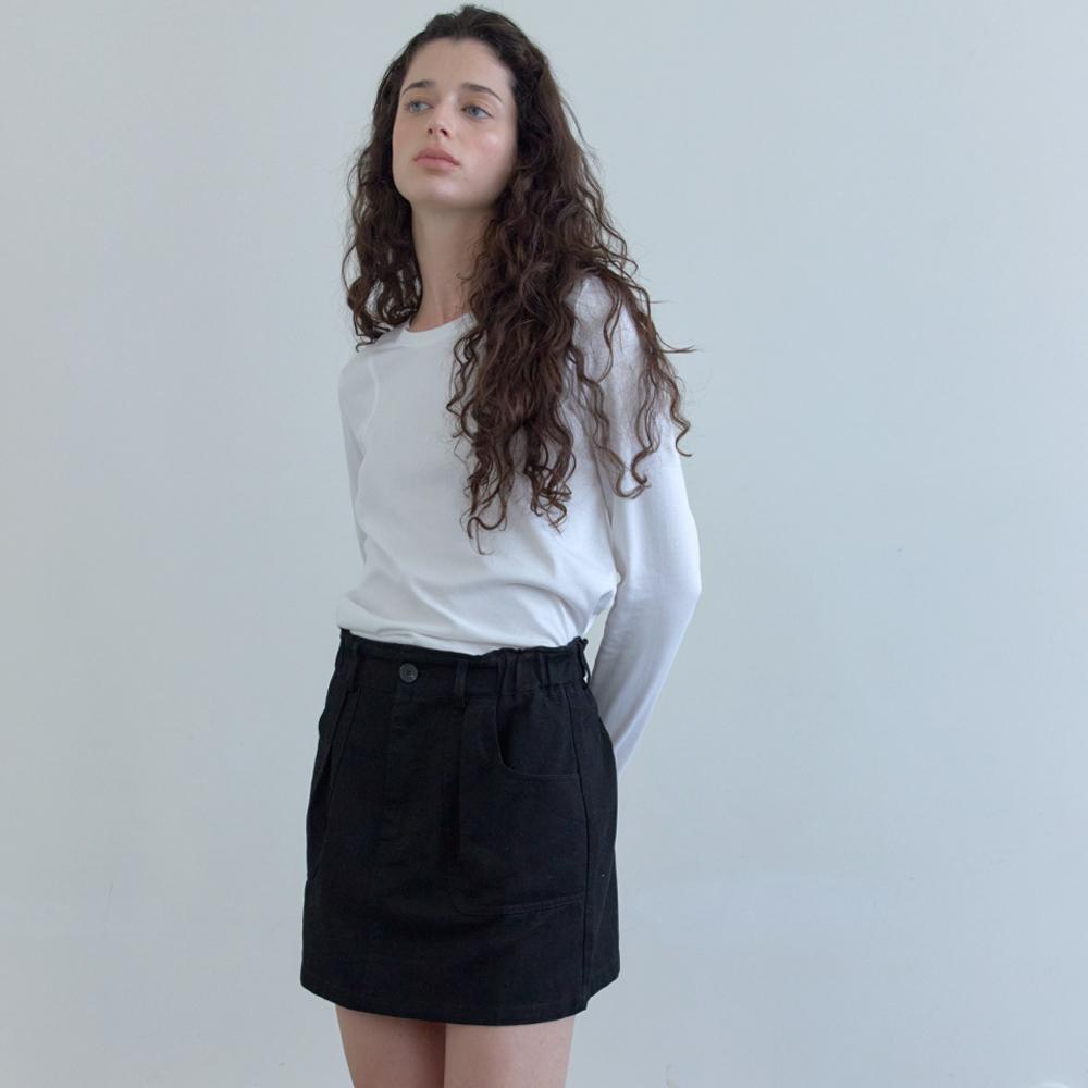 Elssibeui Slim Fit Seam Detail T-Shirt_Ivory