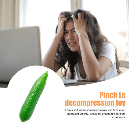 Cucumber Stress Toy Anti-Anxiety Cucumber Squeeze Toy Soft Stretchy Vegetable Fidget Sensory