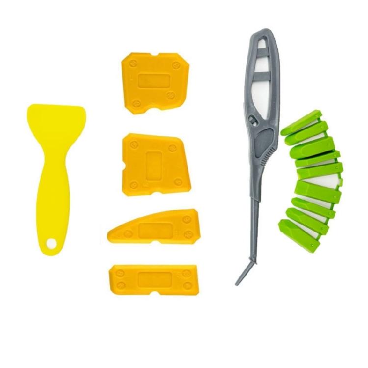 15PCS Multi Functional Caulking Finishing Tool Ergonomic Handle Design For Bathroom Tile Floor Joint Maintenance