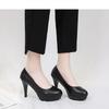 Dámske čierne platformové lodičky na ihle 5-8 cm - Profesionálna obuv do práce a na pohovor