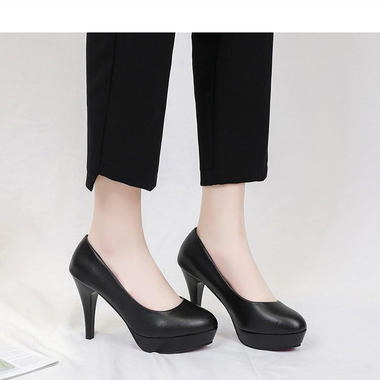 Damen Schwarze Stiletto Plateau Heels 5-8cm - Professionelle Arbeits- & Interviewschuhe