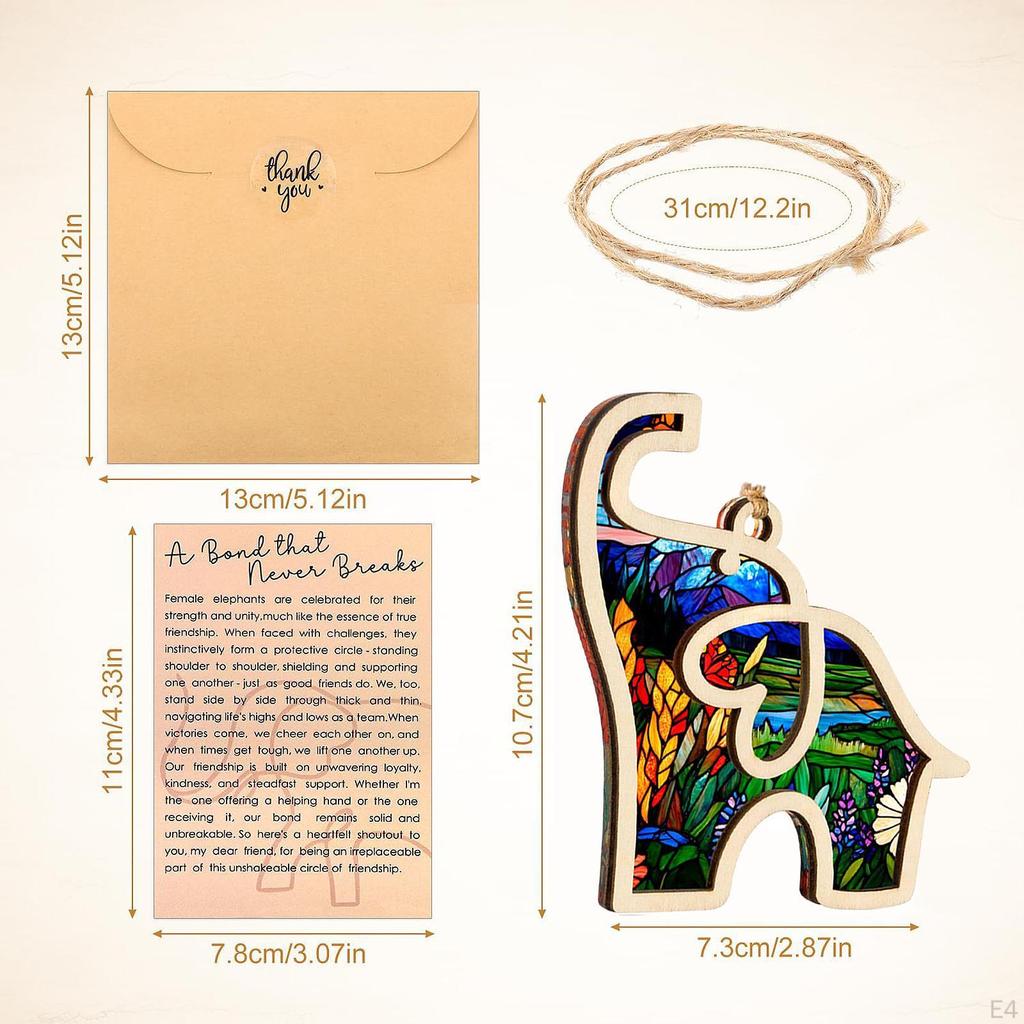 Elephant Decor Item with Card for Women, Birthday Gifts