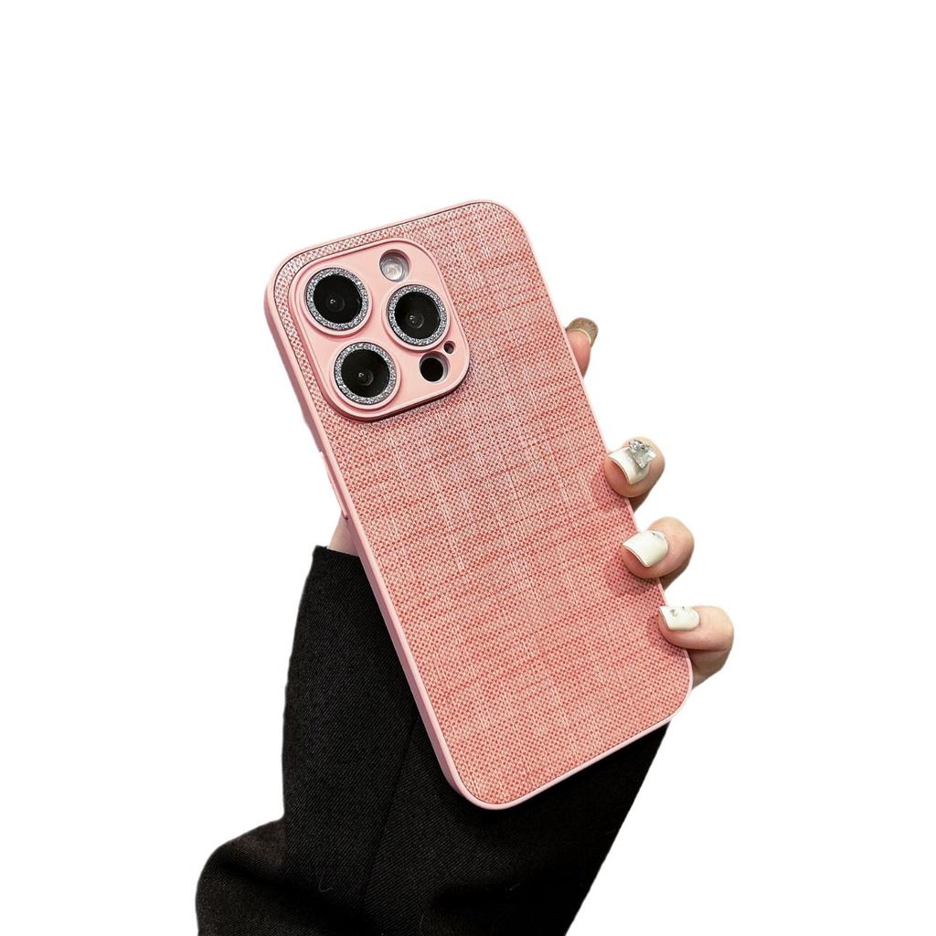 Cloth Patterned Wrist Strap Hanging Rope Phone Case for IPhone 12, 14promax Protective Case, 16plus Trendy
