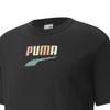 PUMA Sports Casual Logo Print Round Neck Short Sleeve T-Shirt Men Tops Black 535359-01
