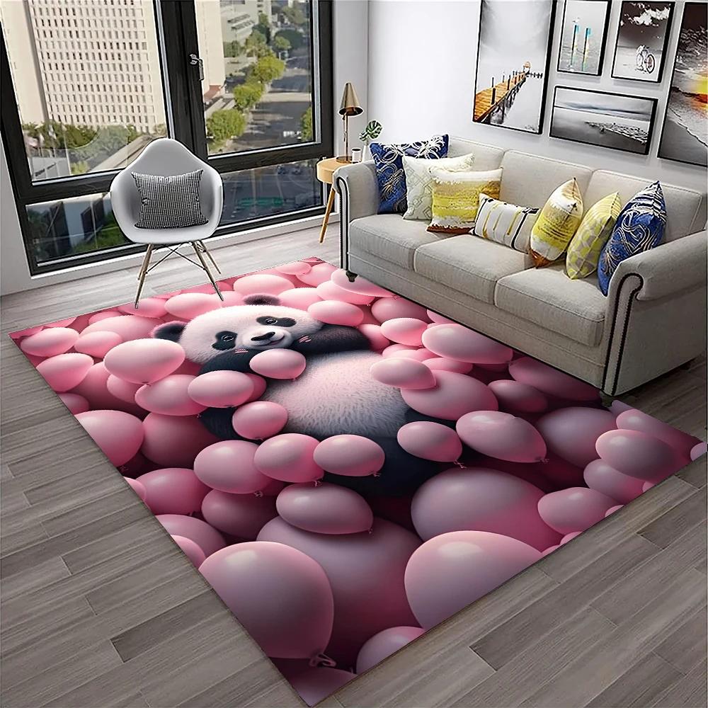 3D Cartoon Cute Panda Animal Child Play Carpet Rug for Home Living Room Bedroom Sofa Doormat Decor,Area Rug Non-slip Floor Mat