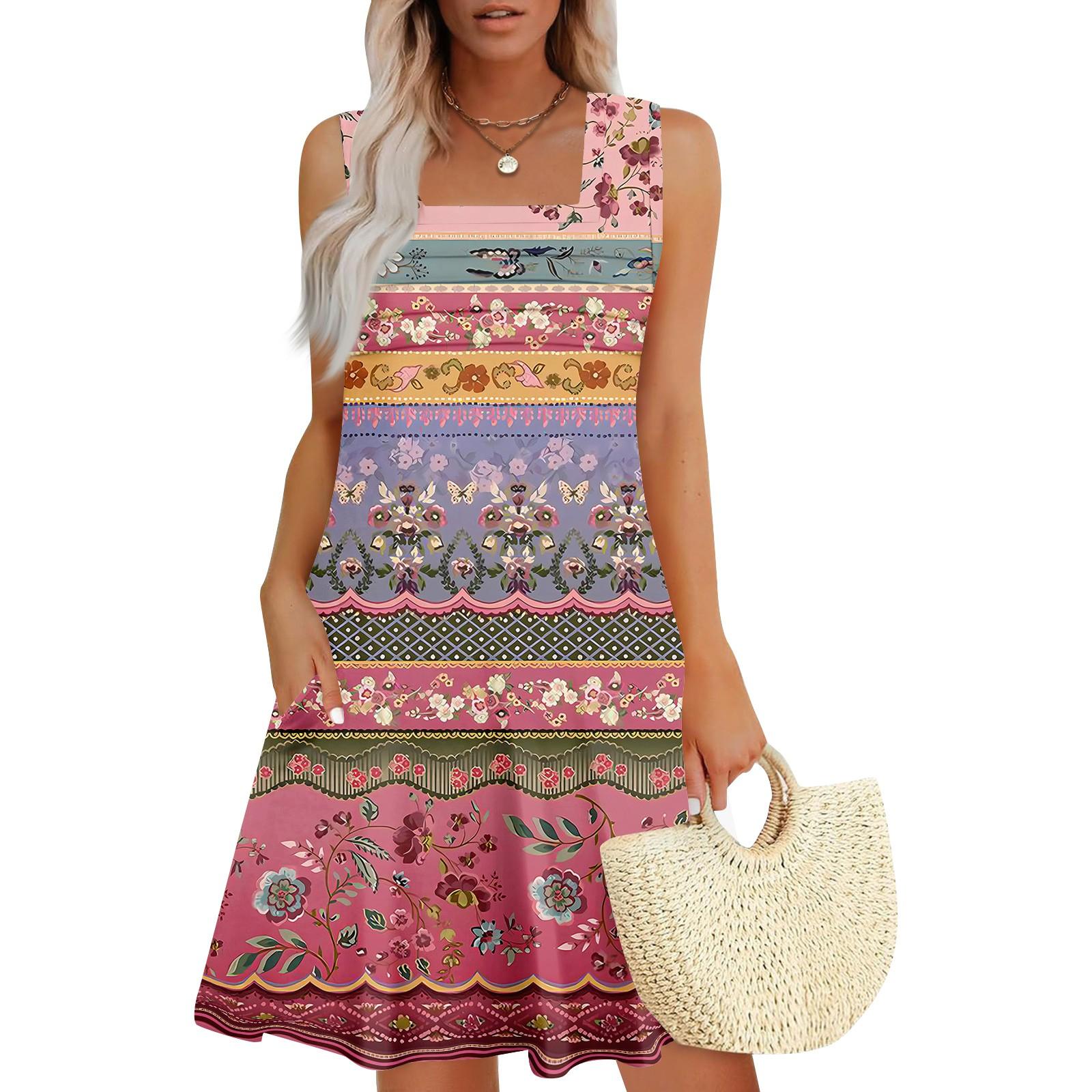 

Жіночі літні повсякденні сукні з пелюстками, приталені, у смужку, плісовані, однотонні XL Кіновар