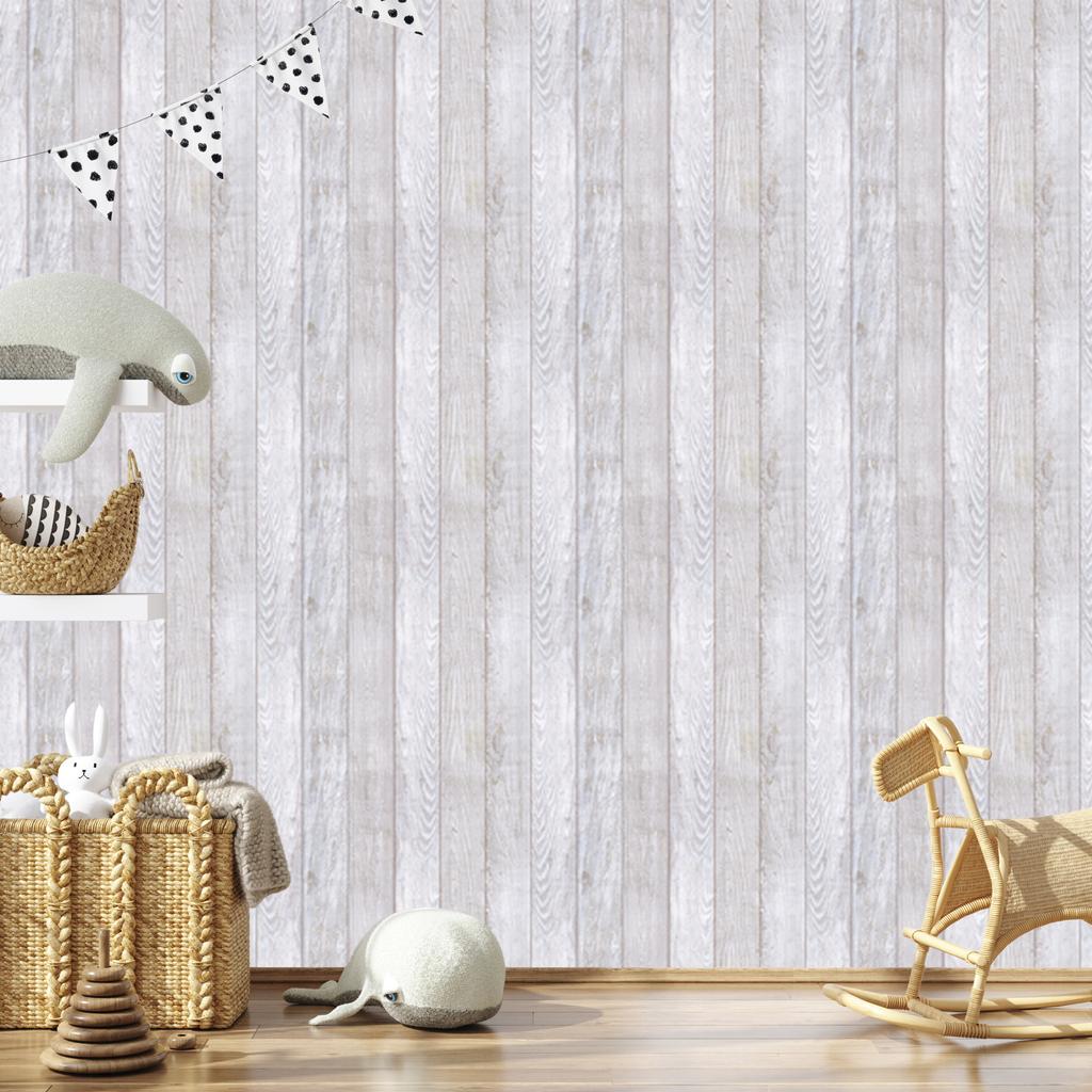 Scandinavian Style Wooden Planks Wallpaper for Living Room and Bedroom 50x1000