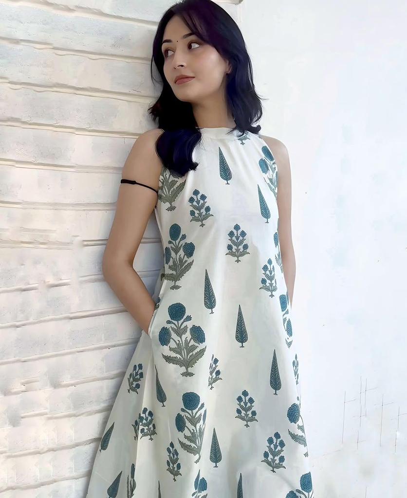 Women Designer Cotton Sleeveless Kurta Pant Set Indian Bollywood Party Wear Kurtis