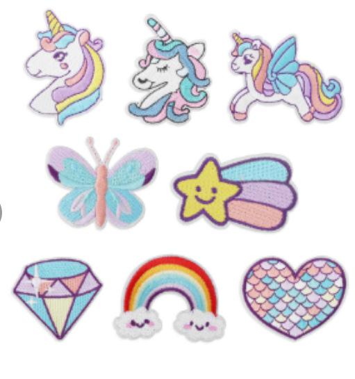 Unicorn Corolla Embroidery Cloth Sticker Fantasy Flying Horse Patch Sticker Bag Decoration Chapter Boy Rainbow Diamond Embroidery Label