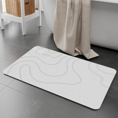 Tappetino da bagno, assorbente, ad asciugatura rapida, diatomea, fondo antiscivolo, colore unito