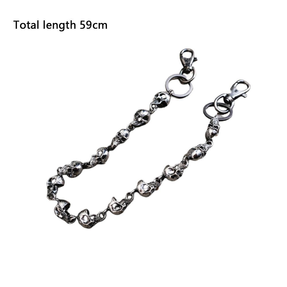 1pc 59cm Men Waist Key Chain Skull Head Metal Vintage Biker Chain Jewelry Jeans Hip Fashion Pan N9V2