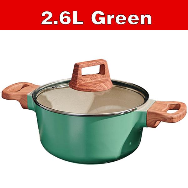 Nonstick Stock Pot Induction Soup Cooking Pot with Lid 2.6L Granite Casserole Stews Soup Pot Pasta Spaghetti Cooking Pot