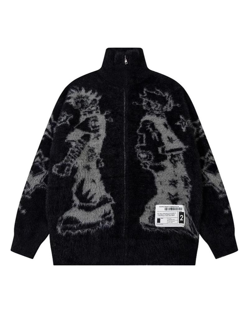 

Кардиган мужской и для пар, свободного кроя, из абстрактного жаккарда, крупной вязки, на осень/зиму 2024 - Стильный и уникальный XXL