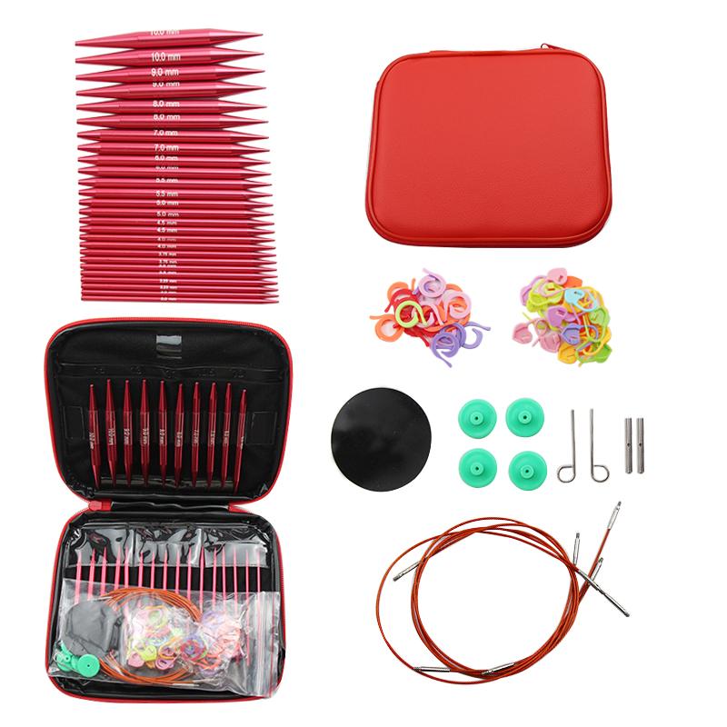 Aluminum Interchangeable Crochet Needles Circular Knitting Needles Set Weaving Yarn Knitting Tools Weave Accessories Kit