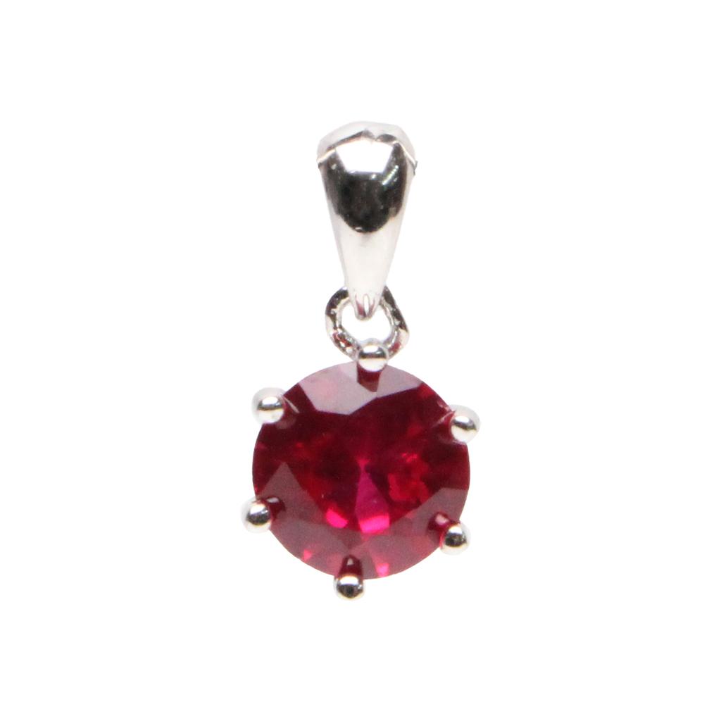 Bien Vetu Lab-Grown Ruby Pendant 1 Carat Simple Prong 447