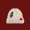 Woven Red Knitted Woolen Hat Plush Thickened Brimless Cap Fashion Big Pullover Hat  Keep Warm