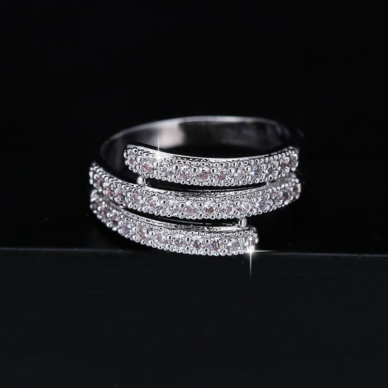 Chic Minimalist Micro Paved Zircon Nail Ring For Women Versatile Elegant Statement Band Jewelry
