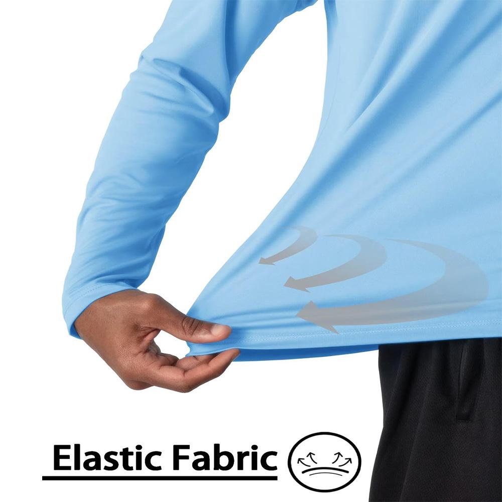UPF 50+ Men's Long Sleeve Fashion Sun Protection Hoodies Solid Color Outdoor Running Gym Sports Breathable Quick Dry Clothing