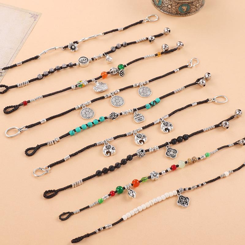 BLINGBAY Damska Bransoletka Styl Retro Chińska Bransoletka Nisza Literacka Prosty Splot Etniczny Styl Bransoletka Akcesoria Prezent