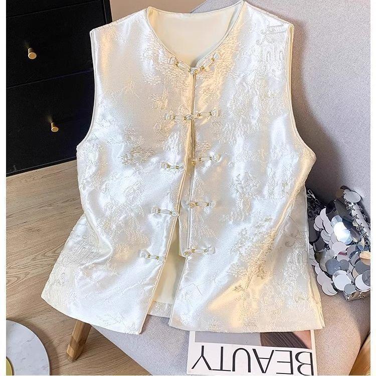 

Весенний жилет верхнего уровня с пряжкой, новая вышивка жилета, улучшенный женский 3XL (recommended 138-75 kg)