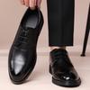 Business men's leather shoes Classic Gentleman Minimalist Style adult  shoes Retro Black Brown Work and office suits