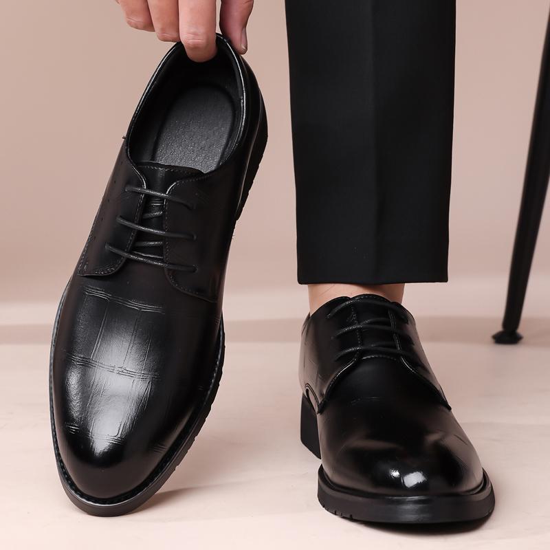 Business Men'S Leather Shoes Classic Gentleman Minimalist Style Adult  Shoes Retro Black Brown Work And Office Suits