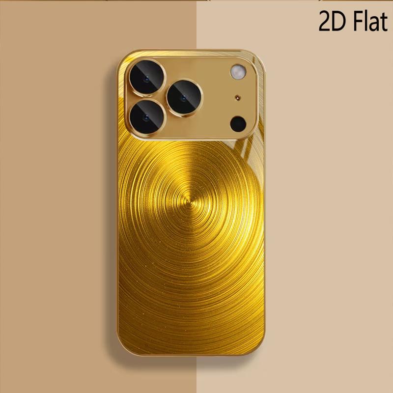 Gilding Print Patterned Tempered Glass Design for iPhone16 17 Pro Max 15 14 13 12 11 ProMax Phone Case Camera Cover Shockproof H