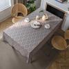 Bohemian Style Beige Tassel Tablecloth, American Pastoral Ins Hollow Crochet Rectangular Woven Table Mat, Geometric Pattern
