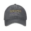Fashion Retired Definition Funny Retirement Gag Baseball Cap Distressed Washed Snapback Outdoor Adjustable Caps Hat