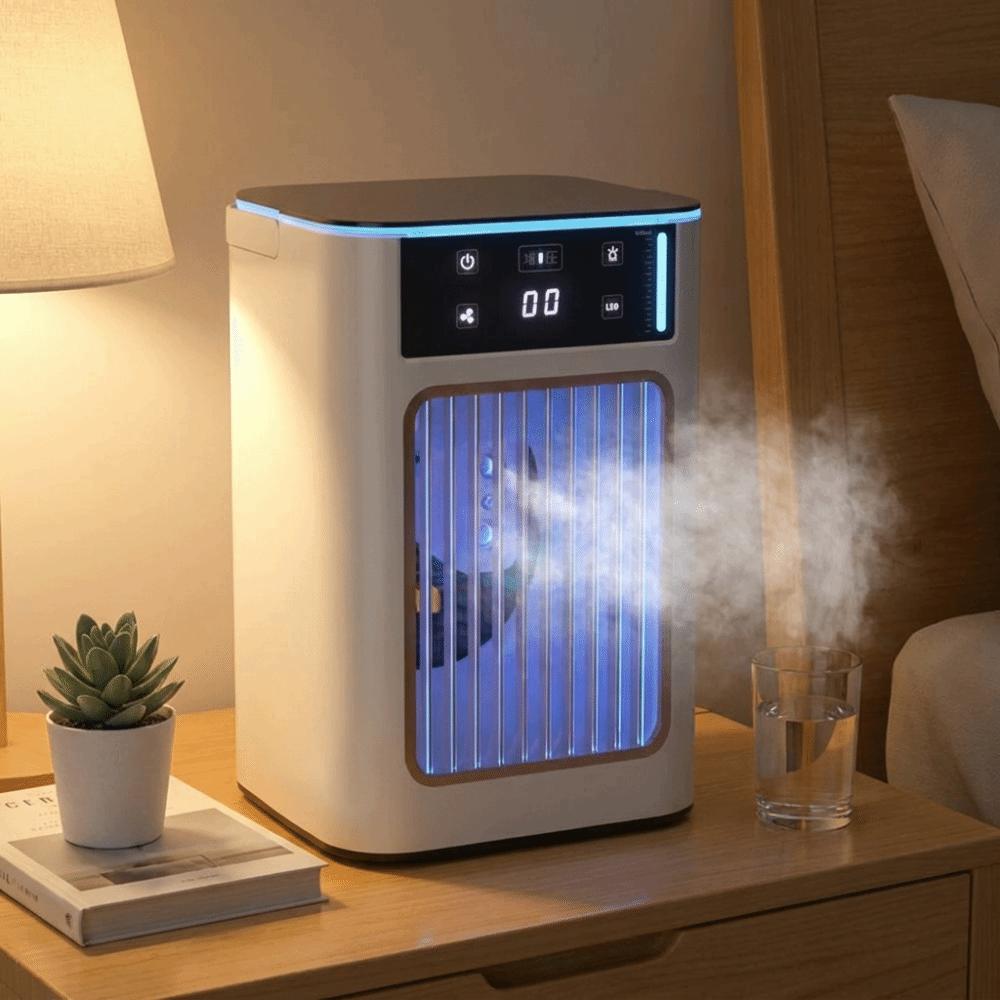 Gentle Cool Airflow Multifunctional Desktop Cooling Fan Fine Mist Humidifier Fan Hot Weather