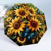Sunflowers And Butterflies Garden 8-Frame for Travel, Camping, Casual Lightweight Portable Umbrella, Essential for Every Family Holidays Birthday Gift