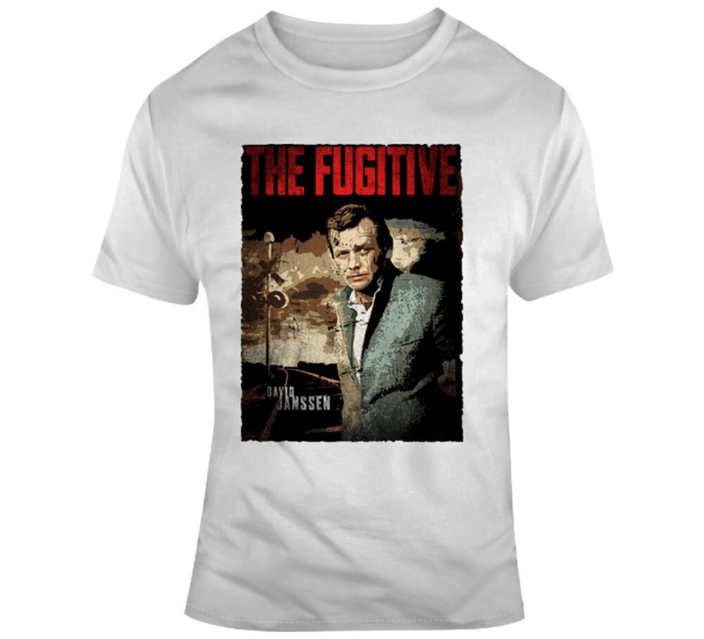 

Беглец Дэвид Янссен Винтажная футболка для фанатов ТВ Футболка 4XL